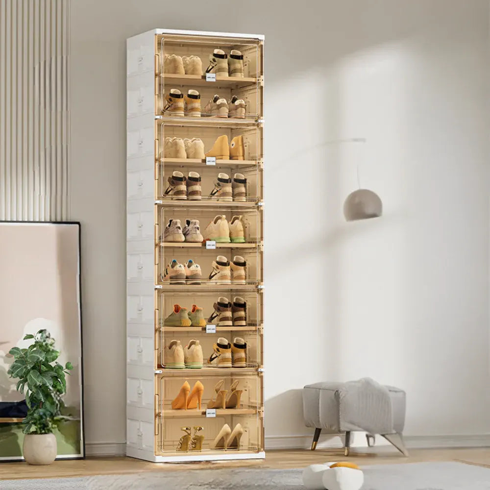 8-Tier Stackable Clear Shoe Storage Organizer Bins
