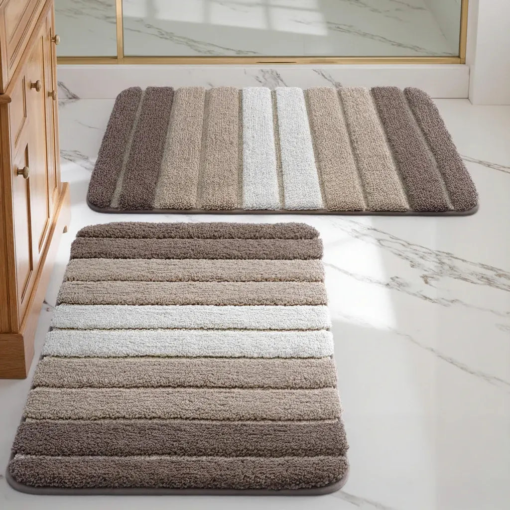 Absorbent Microfiber Non-Slip Bath Mat Rug for Bathroom Floor