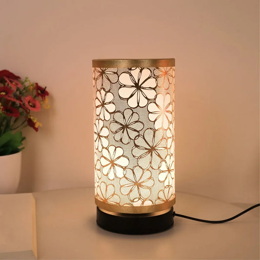 Floral USB-Powered Table Lamp with Warm Ambient Glow