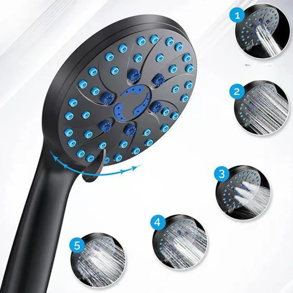 Handheld Multi-Function Shower Head with High Pressure Spray Hose Kit