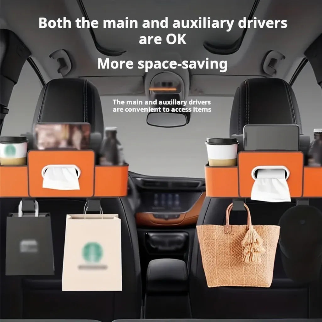 Multifunctional Backseat Car Organizer with Cup Holder Storage Box