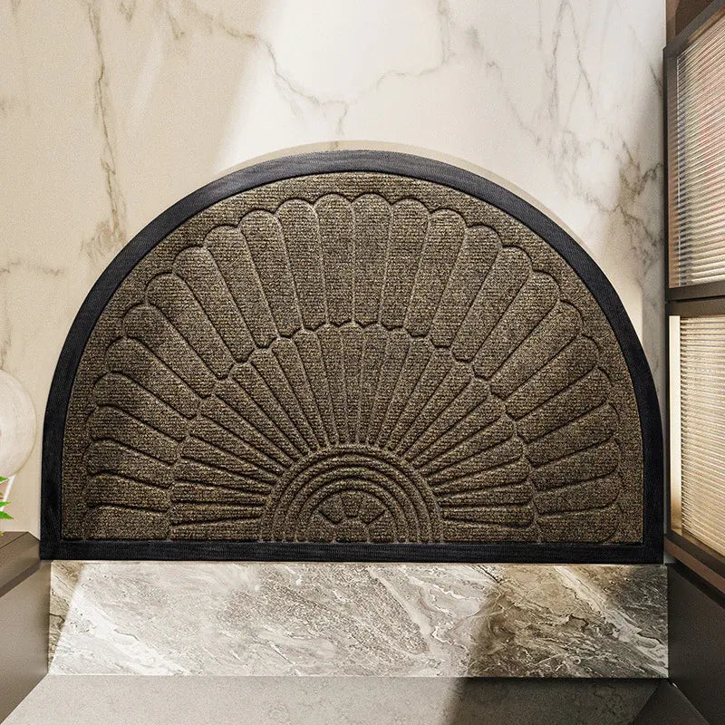 Non-Slip Semi-Circular Rubber Entryway Door Mat