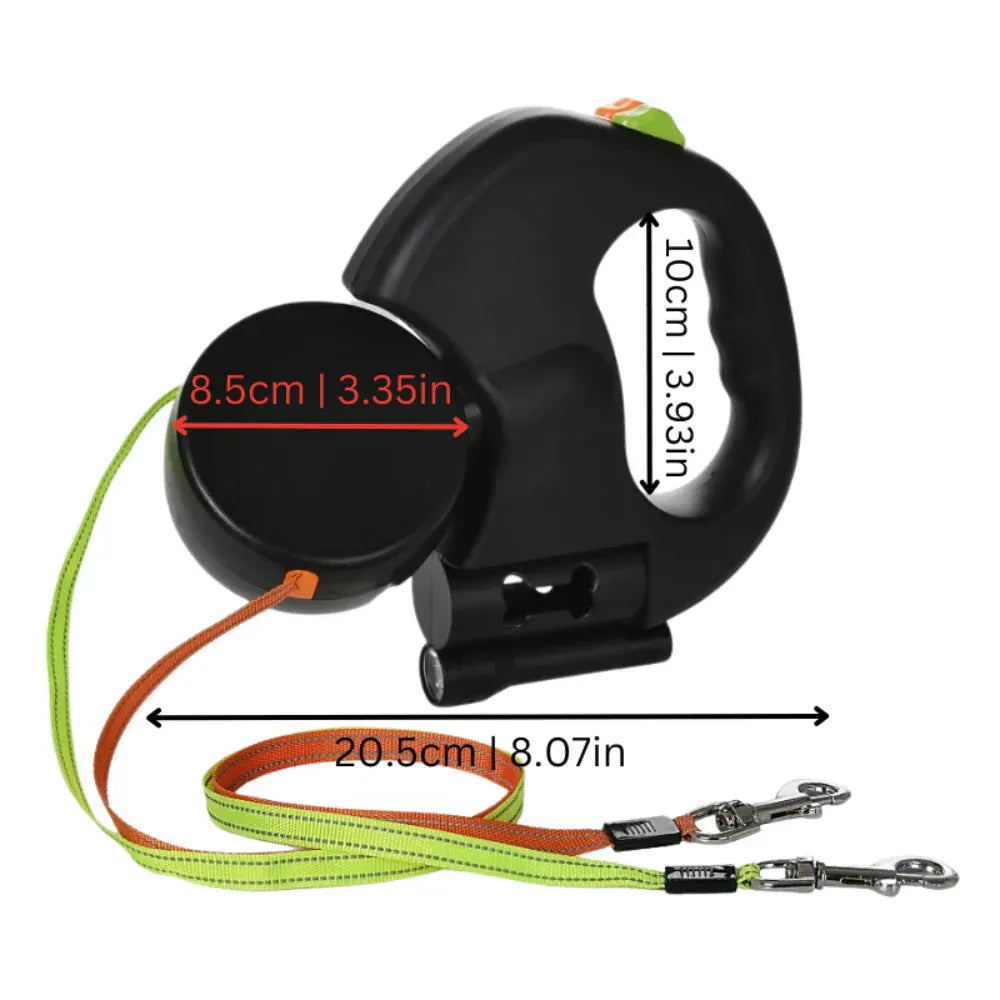 Retractable Dog Leash with Dual-Grip Handle Design