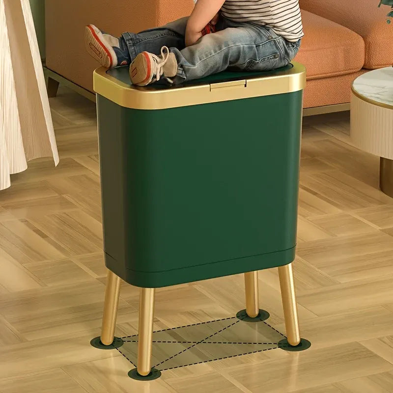 15L Modern Trash Can with Odor Seal & Raised Legs | Stylish Waste Bin for Kitchen, Living Room & Bathroom
