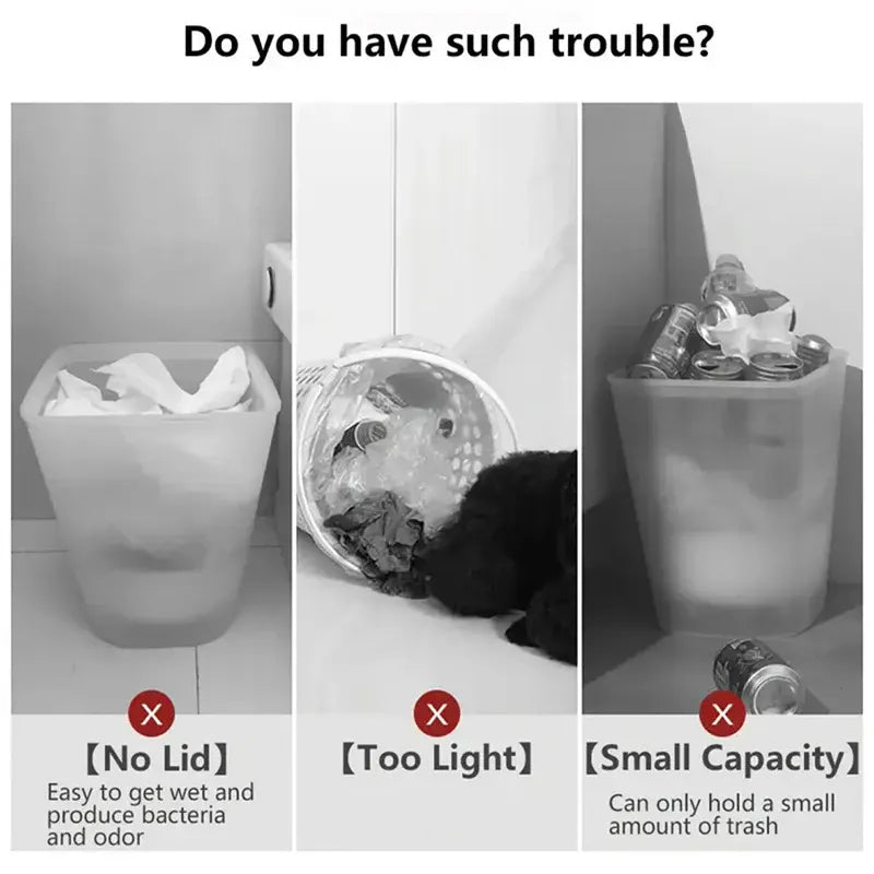 15L Modern Trash Can with Odor Seal & Raised Legs | Stylish Waste Bin for Kitchen, Living Room & Bathroom