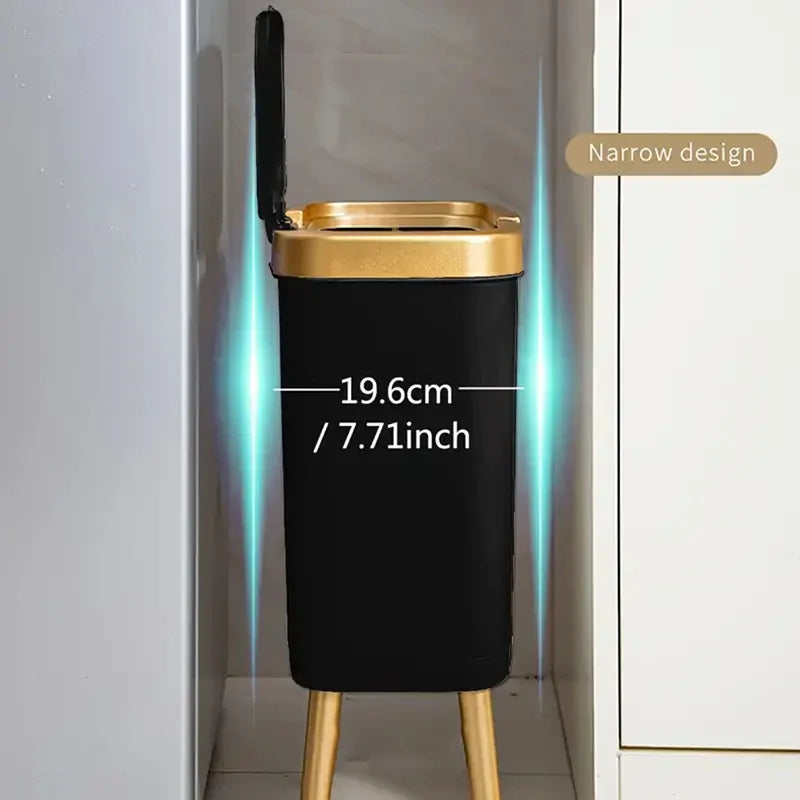 15L Modern Trash Can with Odor Seal & Raised Legs | Stylish Waste Bin for Kitchen, Living Room & Bathroom