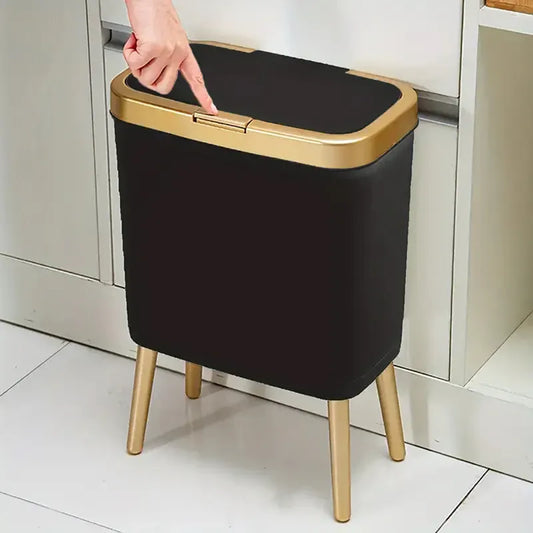 15L Modern Trash Can with Odor Seal & Raised Legs | Stylish Waste Bin for Kitchen, Living Room & Bathroom