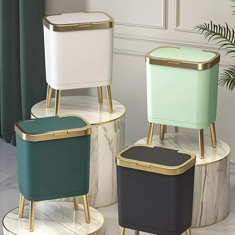 15L Modern Trash Can with Odor Seal & Raised Legs | Stylish Waste Bin for Kitchen, Living Room & Bathroom