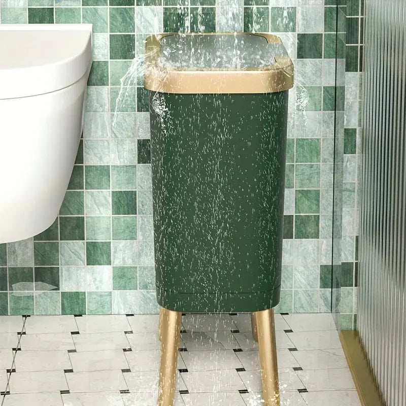 15L Modern Trash Can with Odor Seal & Raised Legs | Stylish Waste Bin for Kitchen, Living Room & Bathroom