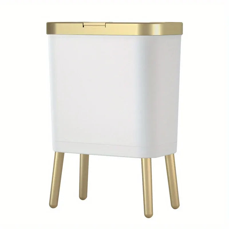 15L Modern Trash Can with Odor Seal & Raised Legs | Stylish Waste Bin for Kitchen, Living Room & Bathroom