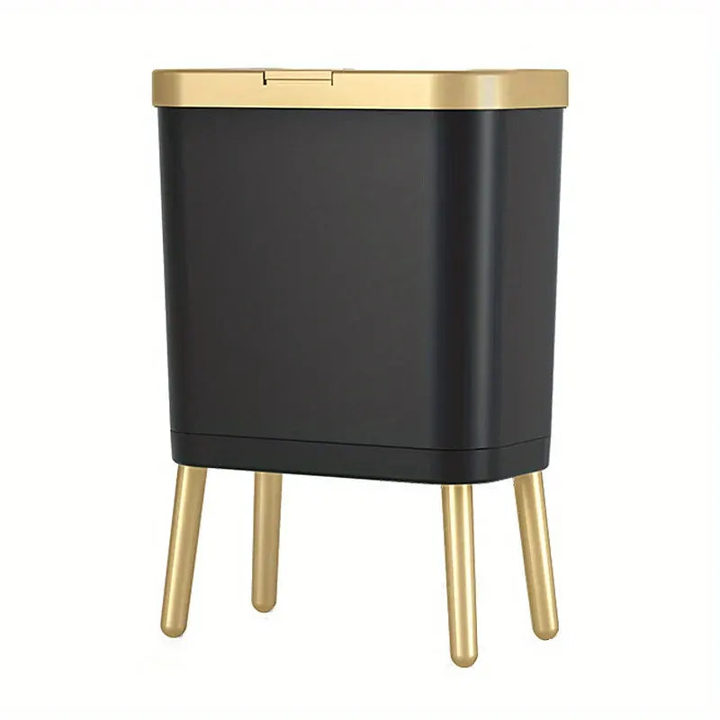 15L Modern Trash Can with Odor Seal & Raised Legs | Stylish Waste Bin for Kitchen, Living Room & Bathroom