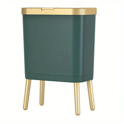 15L Modern Trash Can with Odor Seal & Raised Legs | Stylish Waste Bin for Kitchen, Living Room & Bathroom