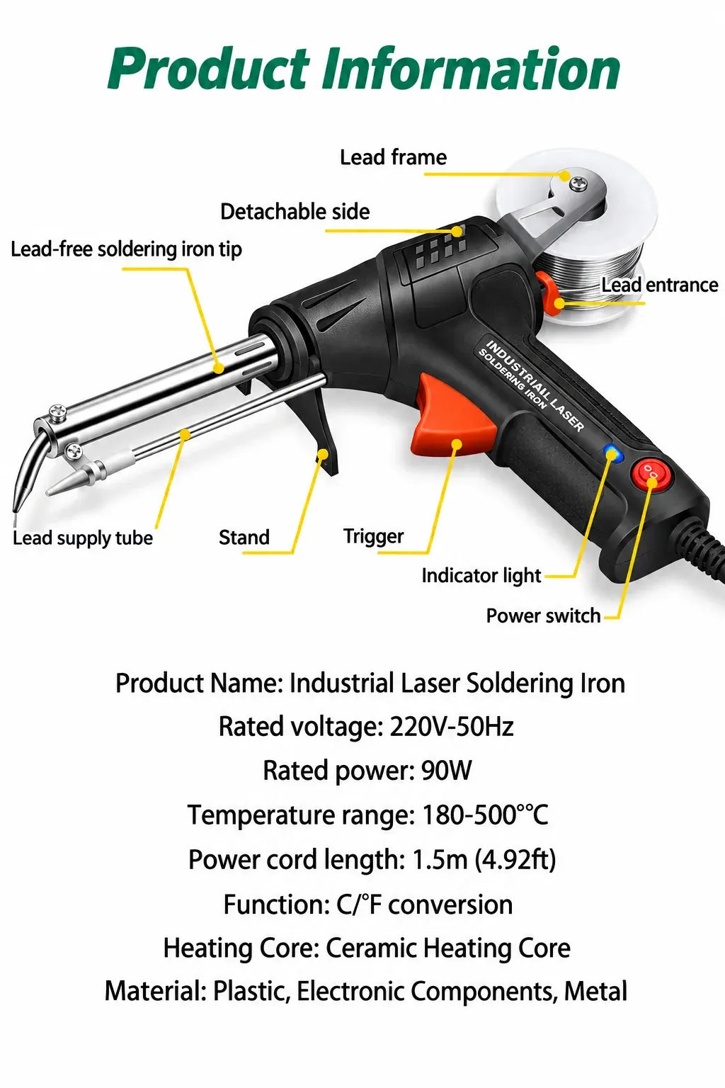 2-in-1 Laser Welding Tool with Welding & Cutting Function, 20-Sec Heat-Up
