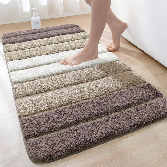Absorbent Microfiber Non-Slip Bath Mat Rug for Bathroom Floor