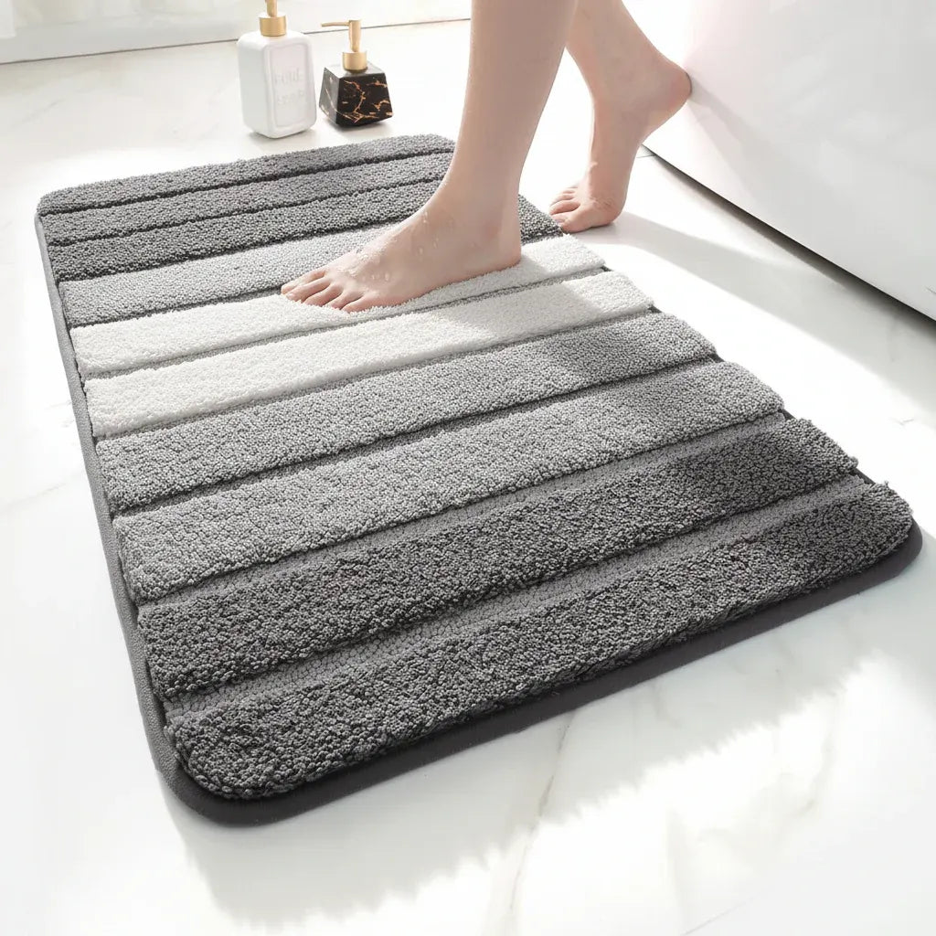 Absorbent Microfiber Non-Slip Bath Mat Rug for Bathroom Floor