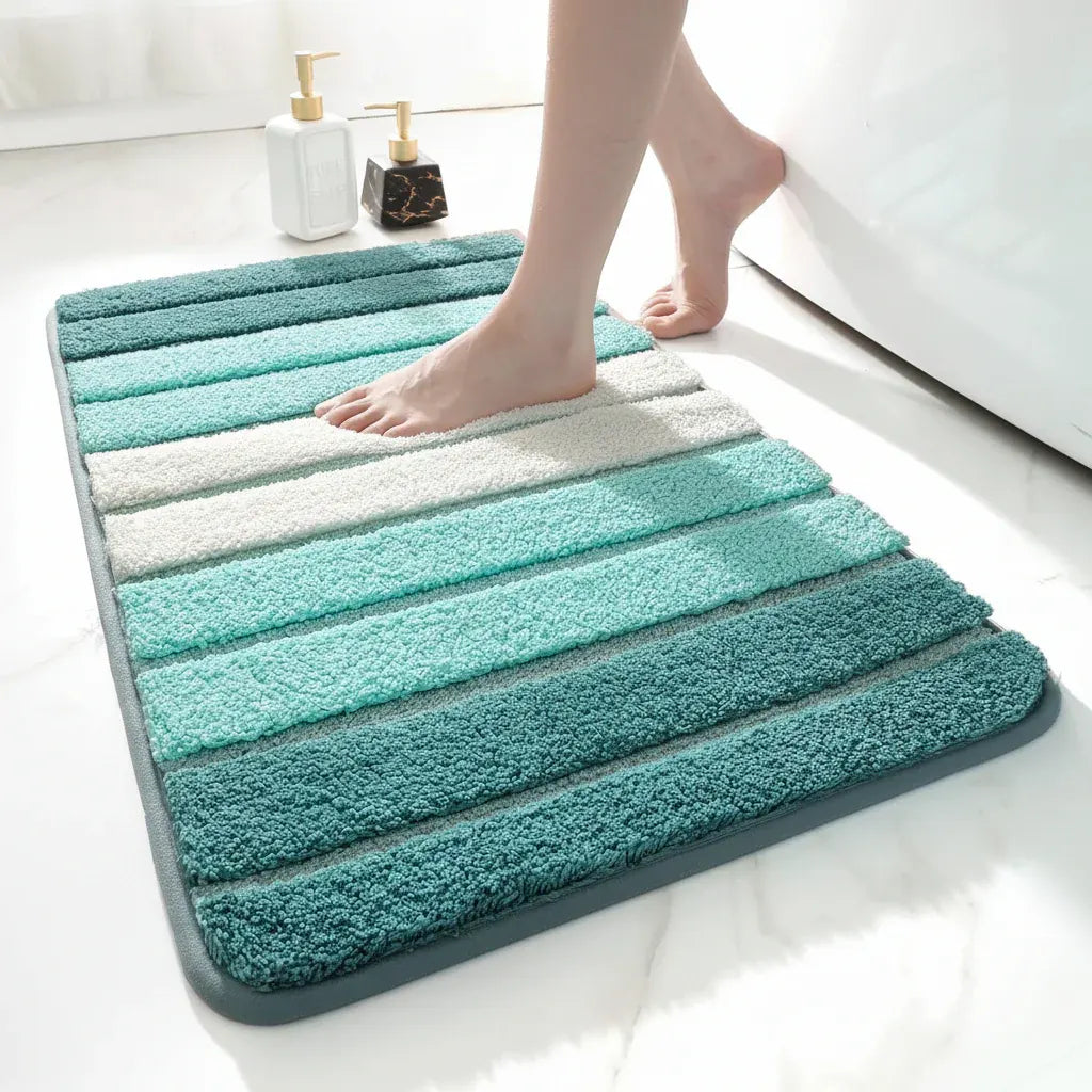Absorbent Microfiber Non-Slip Bath Mat Rug for Bathroom Floor