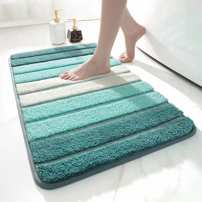 Absorbent Microfiber Non-Slip Bath Mat Rug for Bathroom Floor