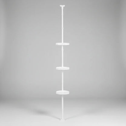 Adjustable Corner Bathroom Shower Caddy Tension Pole Storage Shelf