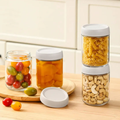 Airtight Stackable Glass Kitchen Storage Jar Set