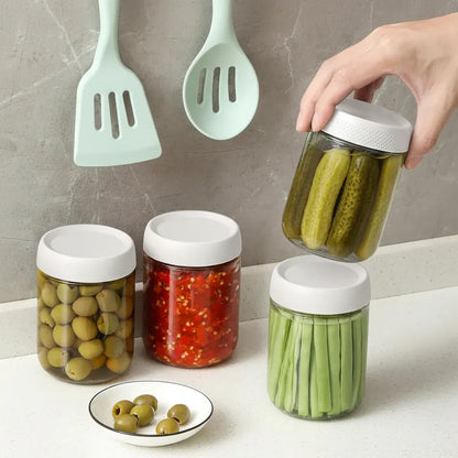 Airtight Stackable Glass Kitchen Storage Jar Set