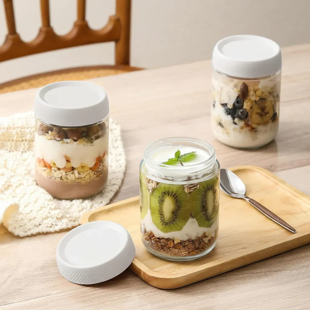 Airtight Stackable Glass Kitchen Storage Jar Set