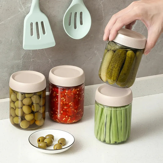 Airtight Stackable Glass Kitchen Storage Jar Set