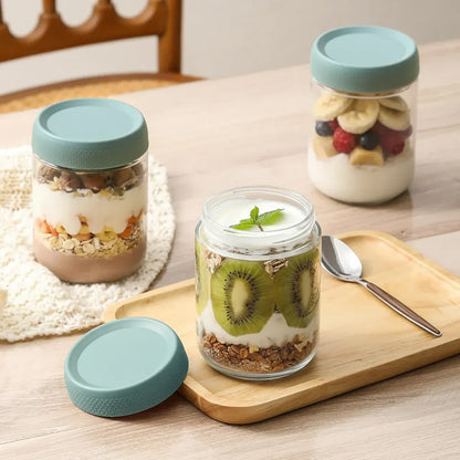 Airtight Stackable Glass Kitchen Storage Jar Set