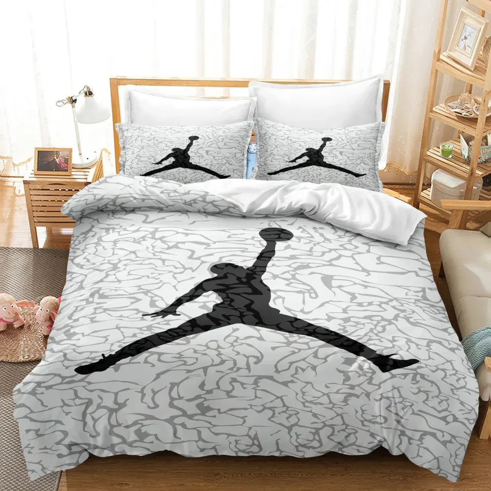 Basketball Print Duvet Cover Bedroom Bedding Set