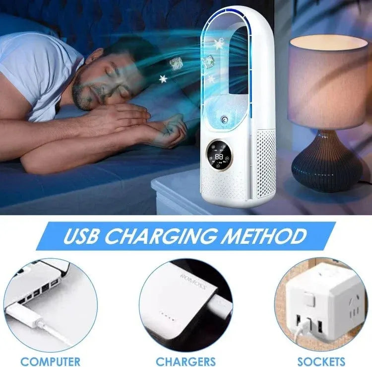 Blade-Free Quiet Portable Air Conditioner for Home and Office