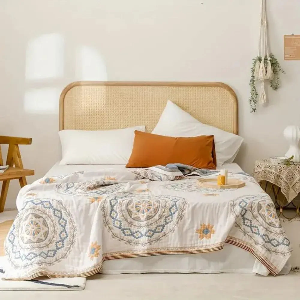 Boho Mandala Pattern Throw Blanket