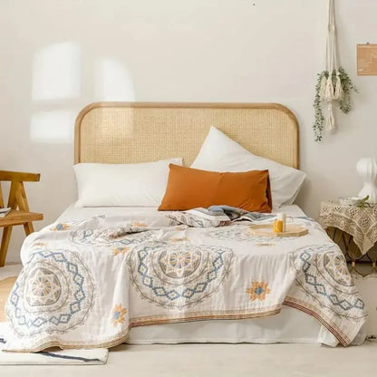 Boho Mandala Pattern Throw Blanket