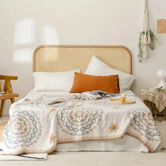 Boho Mandala Pattern Throw Blanket