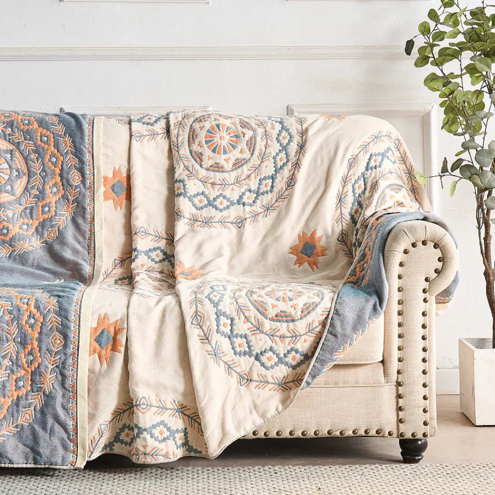 Boho Mandala Pattern Throw Blanket