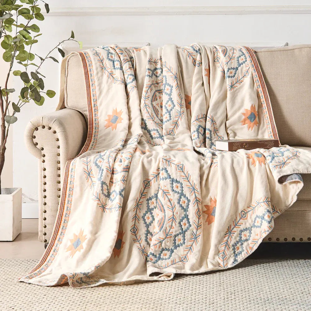 Boho Mandala Pattern Throw Blanket