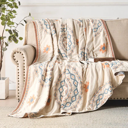 Boho Mandala Pattern Throw Blanket