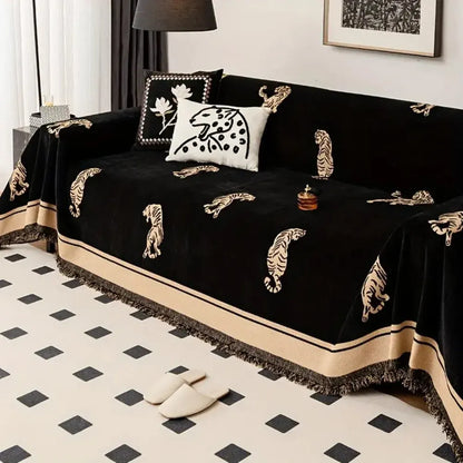 Chenille Tiger Safari Sofa Cover