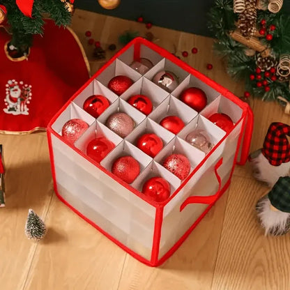 Clear Plastic Christmas Ornament Storage Bin with Organizer Compartments