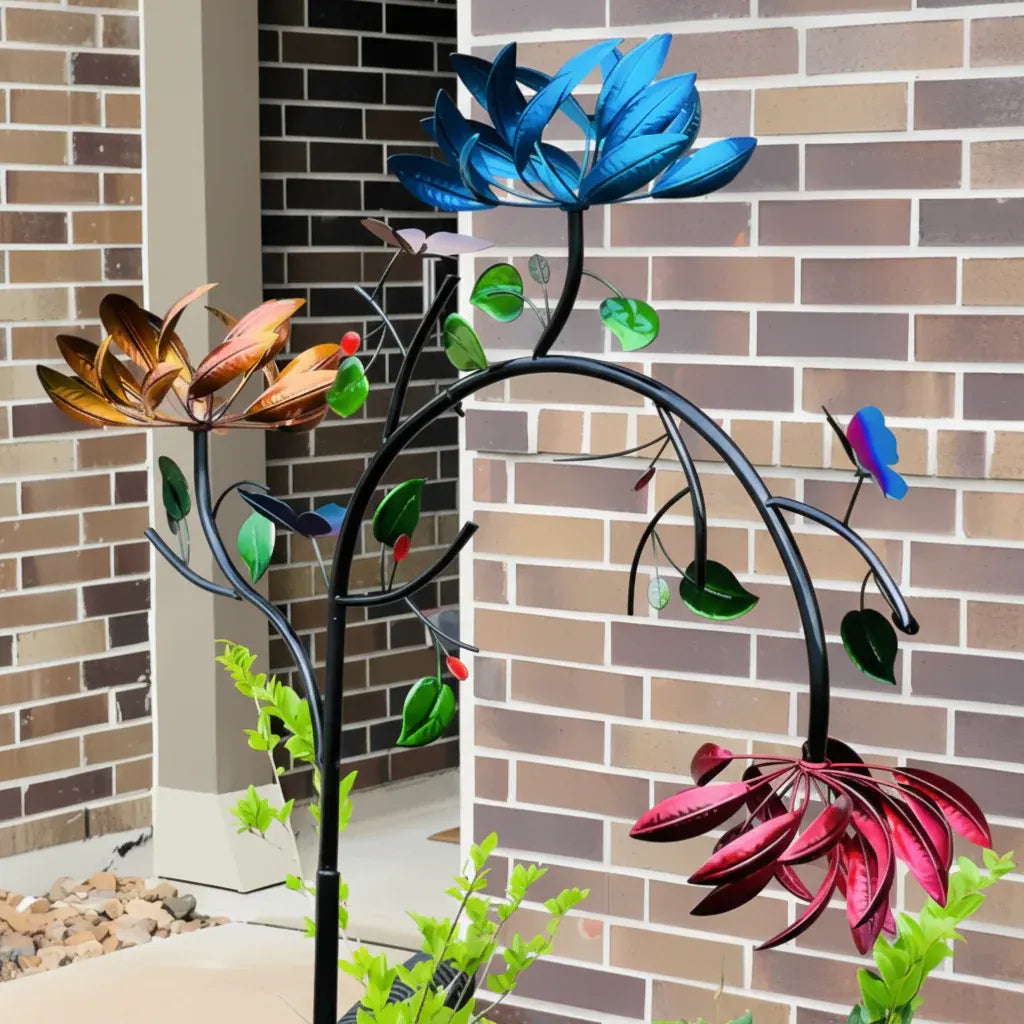 Colorful Butterfly Design Garden Spinner Outdoor Wind Chime