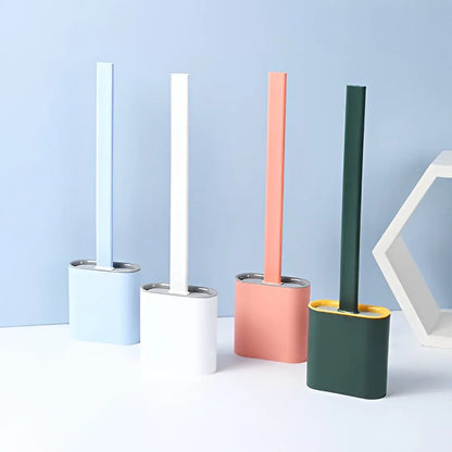Compact Bathroom Toilet Brush with Storage Holder