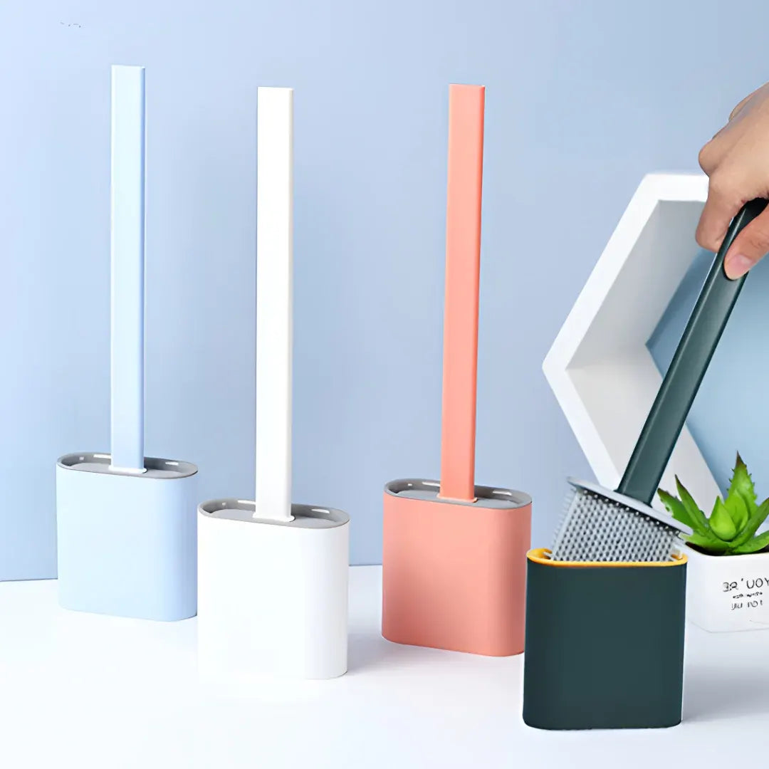 Compact Bathroom Toilet Brush with Storage Holder
