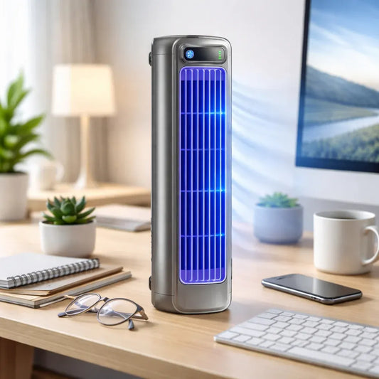 Compact Tower-Style Portable Desktop Fan