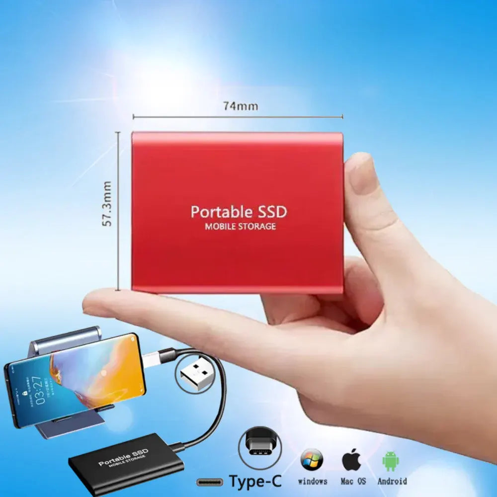 Compact USB-C Portable External SSD 512GB Fast Storage Drive