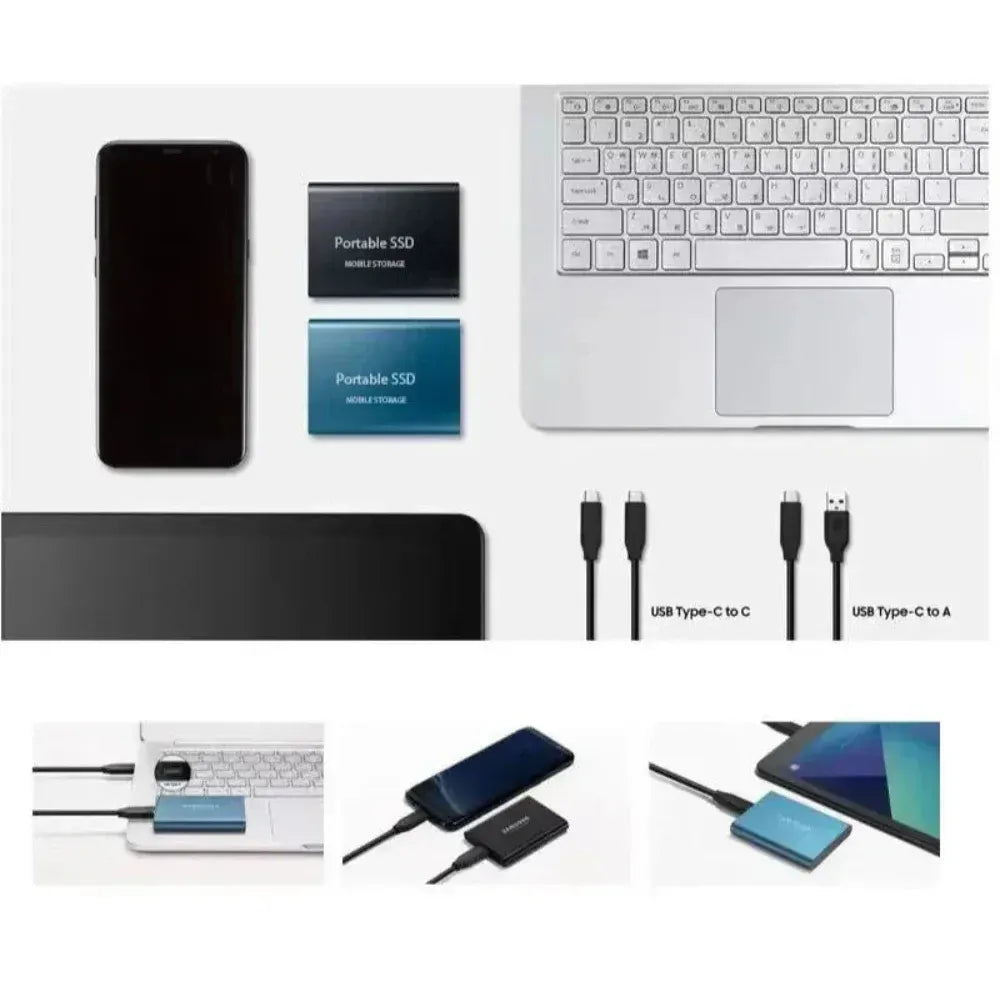 Compact USB-C Portable External SSD 512GB Fast Storage Drive