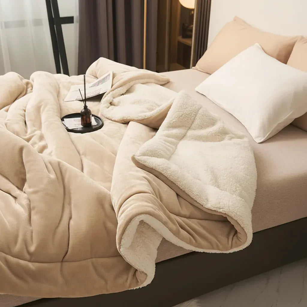 Cozy Flannel Soft Warm Throw Blanket for Bed & Couch