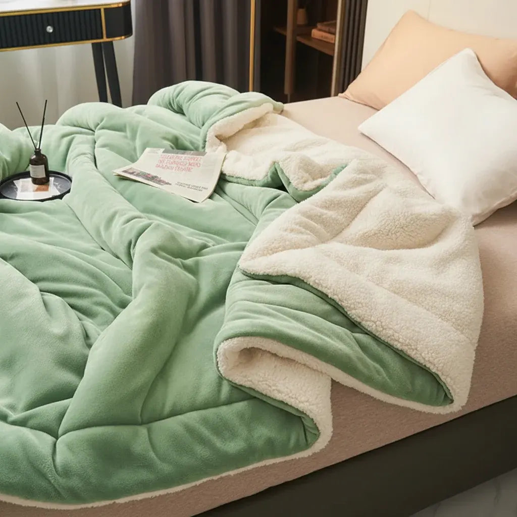 Cozy Flannel Soft Warm Throw Blanket for Bed & Couch