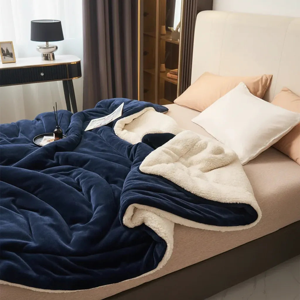 Cozy Flannel Soft Warm Throw Blanket for Bed & Couch