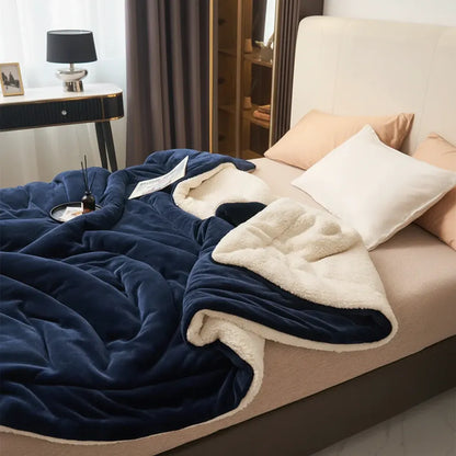 Cozy Flannel Soft Warm Throw Blanket for Bed & Couch