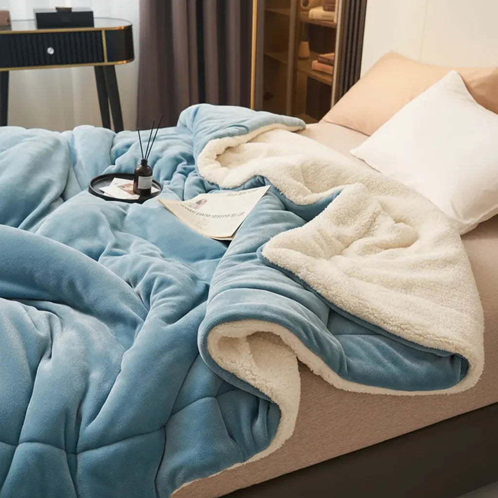 Cozy Flannel Soft Warm Throw Blanket for Bed & Couch