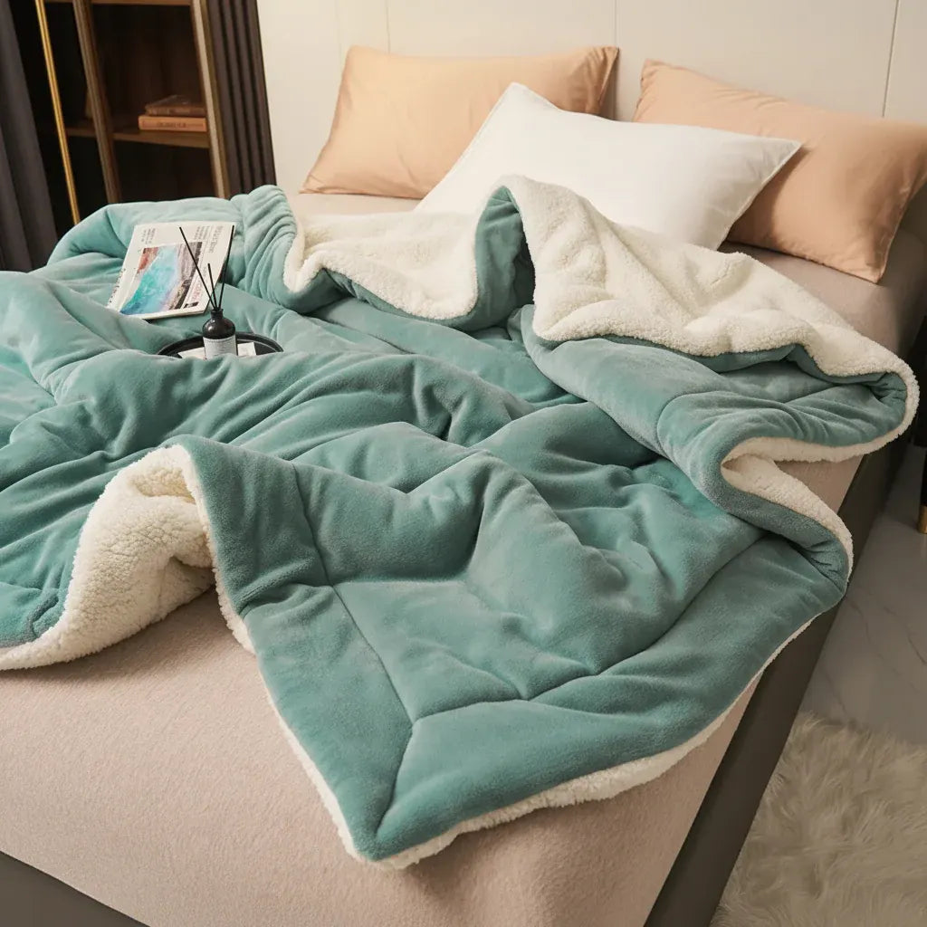 Cozy Flannel Soft Warm Throw Blanket for Bed & Couch