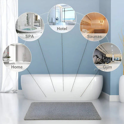 Cushioned Non-Slip Shower Bath Mat Floor Rug